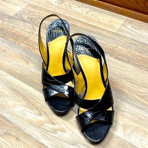 Crocs embossed strappy high heel sandals, beautiful!